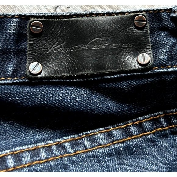 Kenneth Cole New York Men's Straight Dark Blue Denim Jeans Size 33/32 - Picture 6 of 9